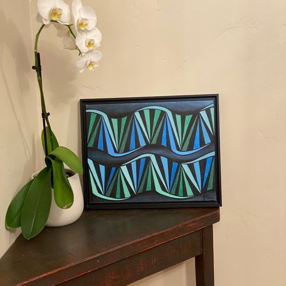 Flowing whaters of Aquarius painting J. Cruz original art hand painted zodiac - Picture 6 of 8